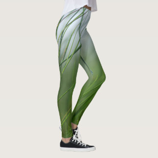 Botaniskt Blått Fjärilsutskrift Högwaistade Leggin Leggings