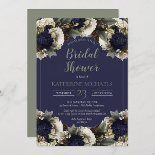 Botaniskt blått vinter Vintervit Möhippa Inbjudningar