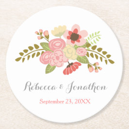 Botaniskt blommapappersunderlägg underlägg papper rund