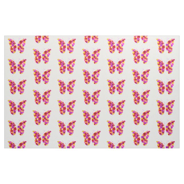 Botaniskt Blommigt Butterfly Colorful Tyg (Fat Quarter)