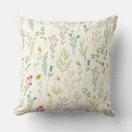 Botaniskt Blommönster med blomning 20 tum x 20 tum Kudde