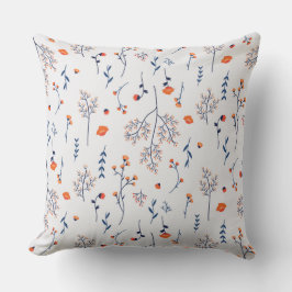 Botaniskt Blommönster med blomning 20 tum x 20 tum Kudde