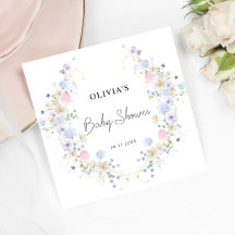 Botaniskt blomsterkrans Baby Shower