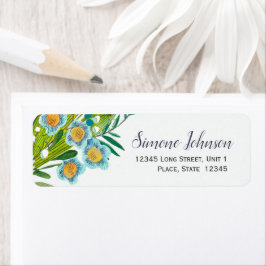 Botaniskt blomstermotiv returadressetikett bröllop returadress etikett