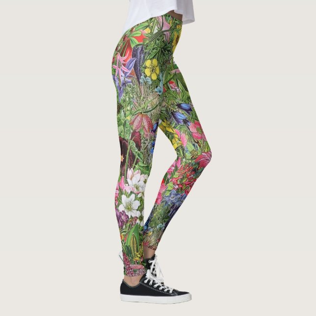 Botaniskt Bloom Nature Wildblomma Leggings (Höger)
