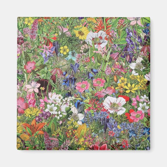 Botaniskt Bloom Nature Wildblomma Magnet (Framsidan)