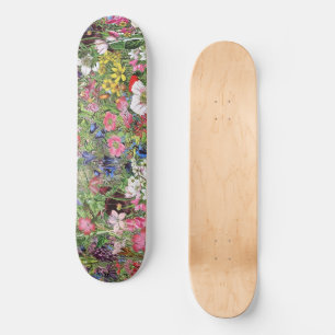 Botaniskt Bloom Nature Wildblomma Mini Skateboard Bräda 18,5 Cm