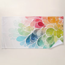 Botaniskt Bloom Rainbow Beach Towel