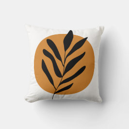 Botaniskt Boho Earthy Färg Abstrakt Löv Art Kudde