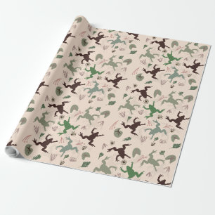 Botaniskt Boho Grodyrmotiv Presentpapper