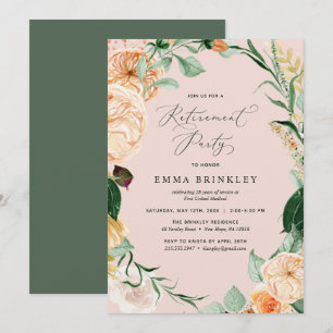 Botaniskt Boho Rosa Pastel Pension Party Inbjudningar