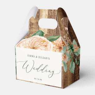 Botaniskt Boho Rustic Woodgrain Farm Barn Bröllop Presentaskar