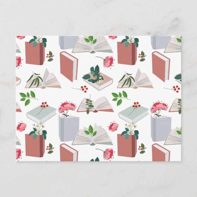 Botaniskt Bokar & Bibliotek som läser Mönster Helg Vykort (Framsida)