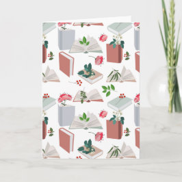 Botaniskt Bokar & Bibliotek som läser Mönster Kort