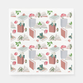 Botaniskt Bokar & Bibliotek som läser Mönster Pappersservett