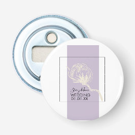 Botaniskt bomullsverk Lavender Bröllop Flasköppnare