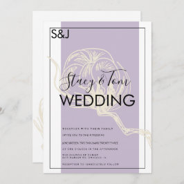Botaniskt bomullsverk Lavender Bröllop Inbjudningar