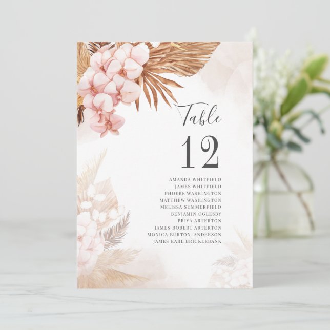 Botaniskt Bordsnummer Pampas Grass Terracotta (Stående Fram)