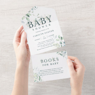 Botaniskt Brev Boy Baby Shower Bokar för Baby