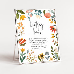 Botaniskt Bright Wildblome säger inte Baby Poster