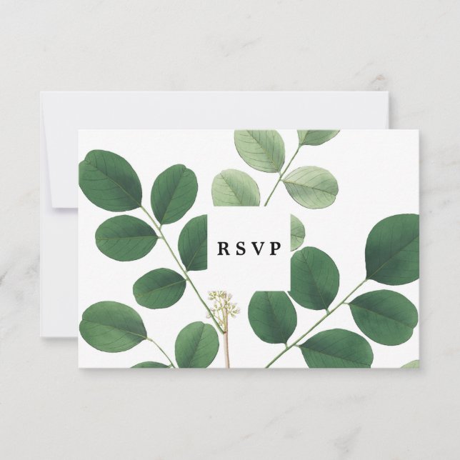 botaniskt bröllop bröllopsdusch rsvp-kort OSA kort (Framsida)