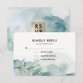 Botaniskt Bröllop OSA för målning av vattenfärg Kort