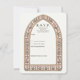 Botaniskt bröllop RSVP-kort i glasmålning OSA Kort