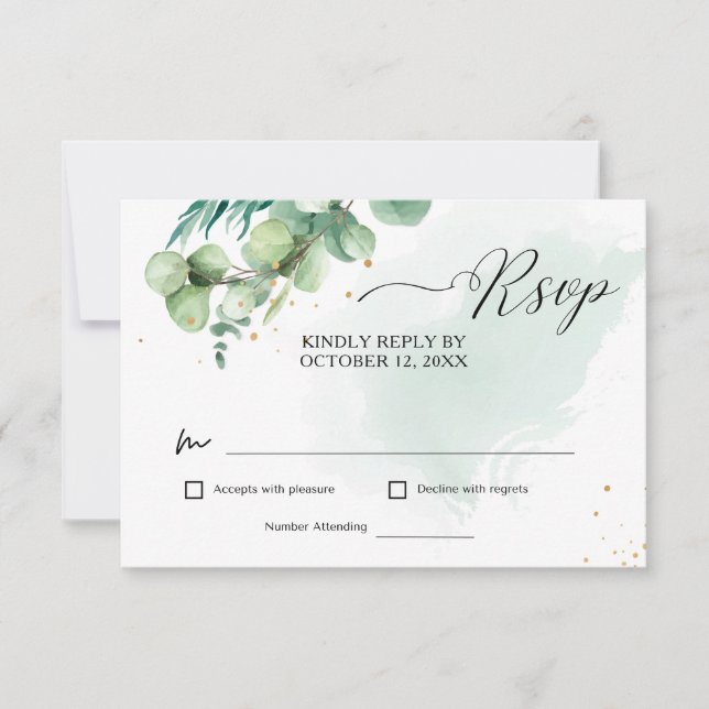 Botaniskt bröllop RSVP-kort OSA Kort (Framsida)