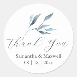 Botaniskt bröllop - Stickers Tack Simple Runt Klistermärke