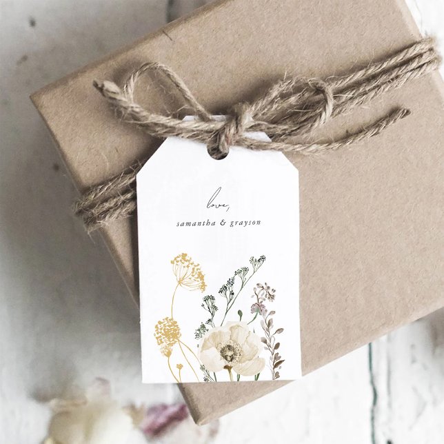 Botaniskt bröllop tack tag presentetikett (Skapare uppladdad)