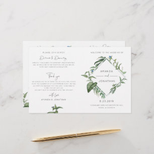 Botaniskt Bröllopsprogram Booklet