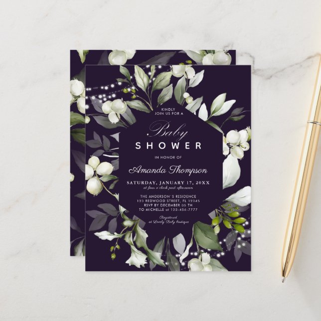 Botaniskt budgeterad | Inbjudan till Lila Babykläd (Fram/Back In Situ)