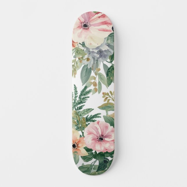 Botaniskt bukettvattenfärg Eukalyptusblad Mini Skateboard Bräda 18,5 Cm (Framsida)