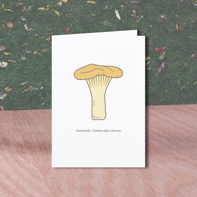 Botaniskt Chanterelle Mushroom-hälsningskort Tack Kort (Botanical Chanterelle Mushroom Greeting Card)