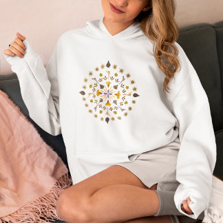 Botaniskt cirkelpressad blomma från originalet t shirt