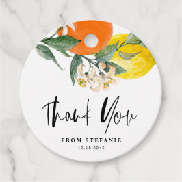 Botaniskt citron och Orange Tack Gåvor Etiketter