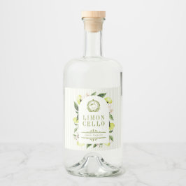 Botaniskt citrondesignad Limoncello  Spritflaskor Etikett