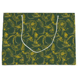 Botaniskt citronmönster på grön bakgrund med etike