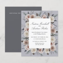 Botaniskt dammigt rosa grått goth romantisk bröllo