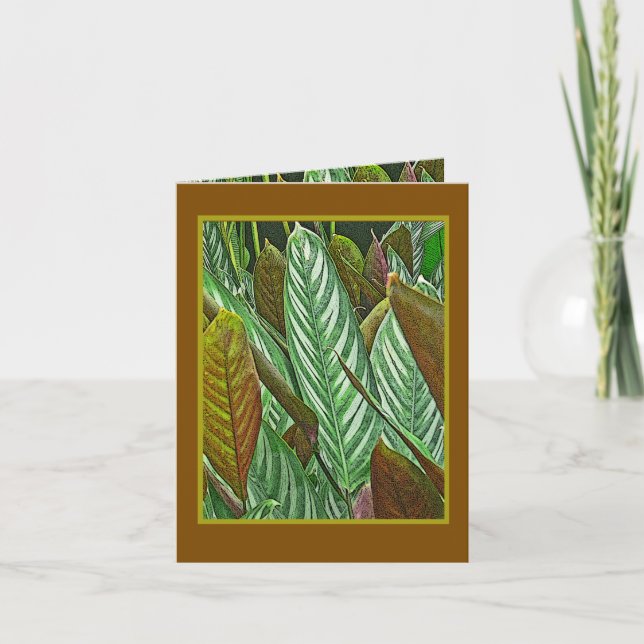 Botaniskt/Dieffenbachia Tropical Jungle Plant Tack Kort (Framsida)