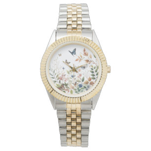 Botaniskt elegance Butterflies och Foliage Armbandsur