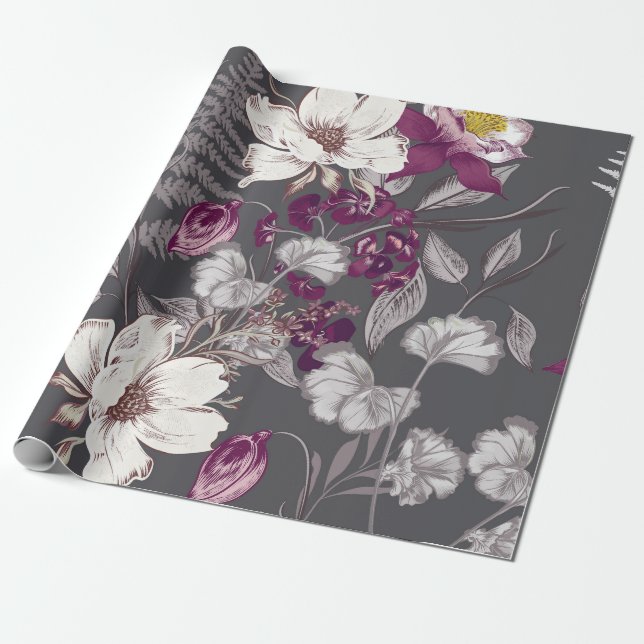 Botaniskt elegance presentpapper (Utrullad)