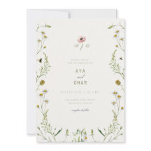 Botaniskt elegant bröllopsinbjudan – Blommig Desi
