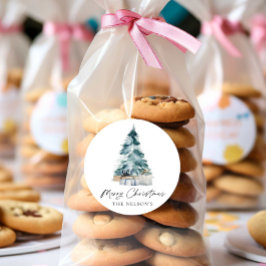 Botaniskt elegant God Jul Runt Klistermärke