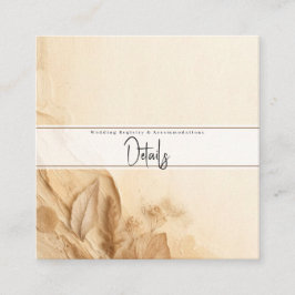 Botaniskt Elfenbenskräm Böhmisk Texturerade Detalj Fyrkantigt Visitkort