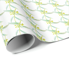 Botaniskt eukalyptus löv vattenfärgsart mönster presentpapper