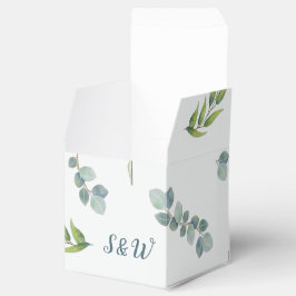 Botaniskt eukalyptus Löv Wedding Favor Box Presentaskar