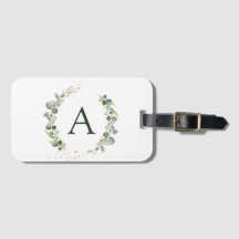 Botaniskt Eukalyptusmonogram Grönska Bröllop