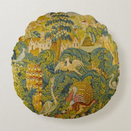 Botaniskt fågelband rund kudde