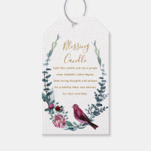 Botaniskt fågelvilt Christian Blessing Candle Pray